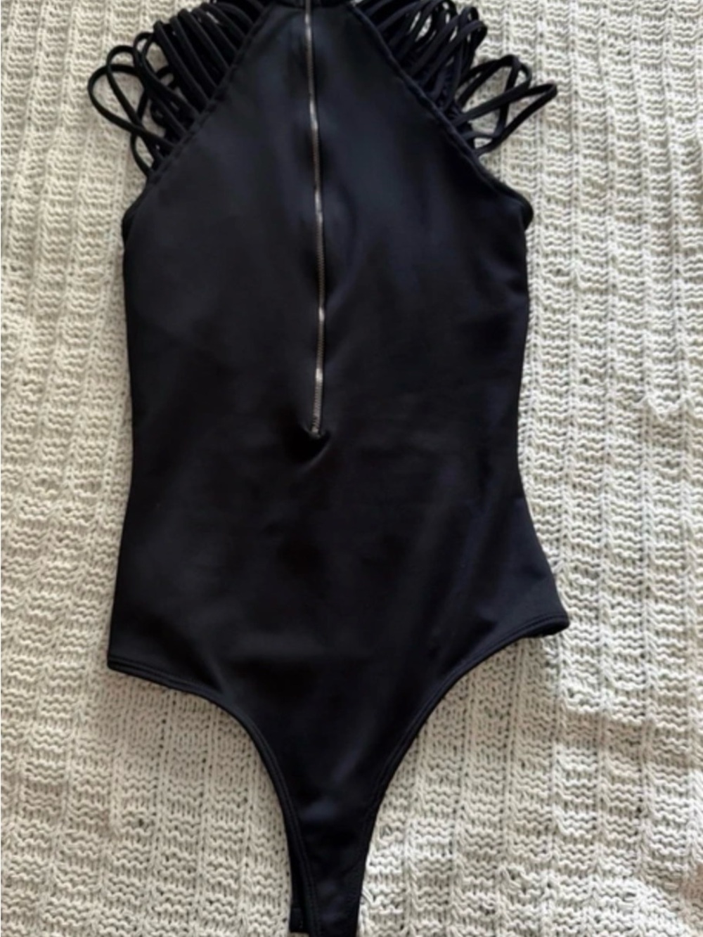 Love Moschino Black Mesh Panel strappy Bodysuit - Picture 5 of 6